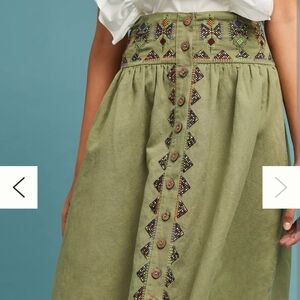 Anthropology MEAVE green Skirt